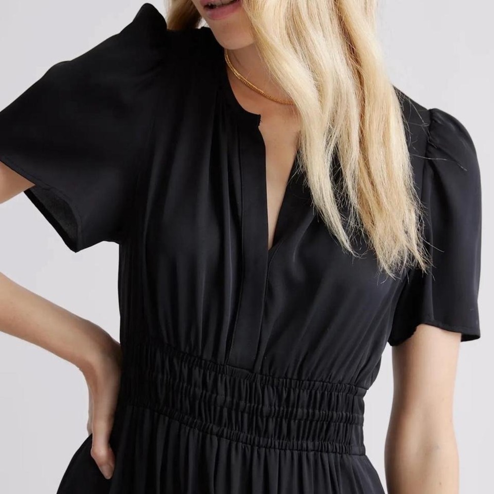 100% Organic Cotton Poplin Tiered Maxi Dress Washable 100% cotton Tiered - Picture 2 of 3